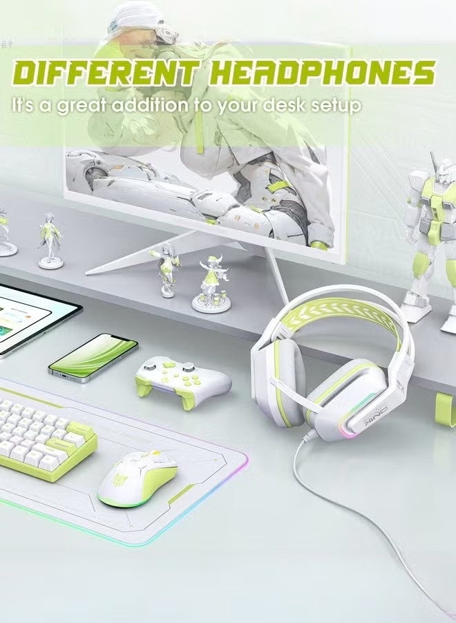 onikuma X13 RGB Stereo Sound Gaming Headset Stereo Sound Gaming Headset 120 degree swivel noise Reduction Mic, Cool RGB Light , 3.5mm + USB for Light 50mm Speaker Unit Premium Comfort 3D Ear Pads For Xbox, PS 4/5, Switch, Mobile, PC - Image 2